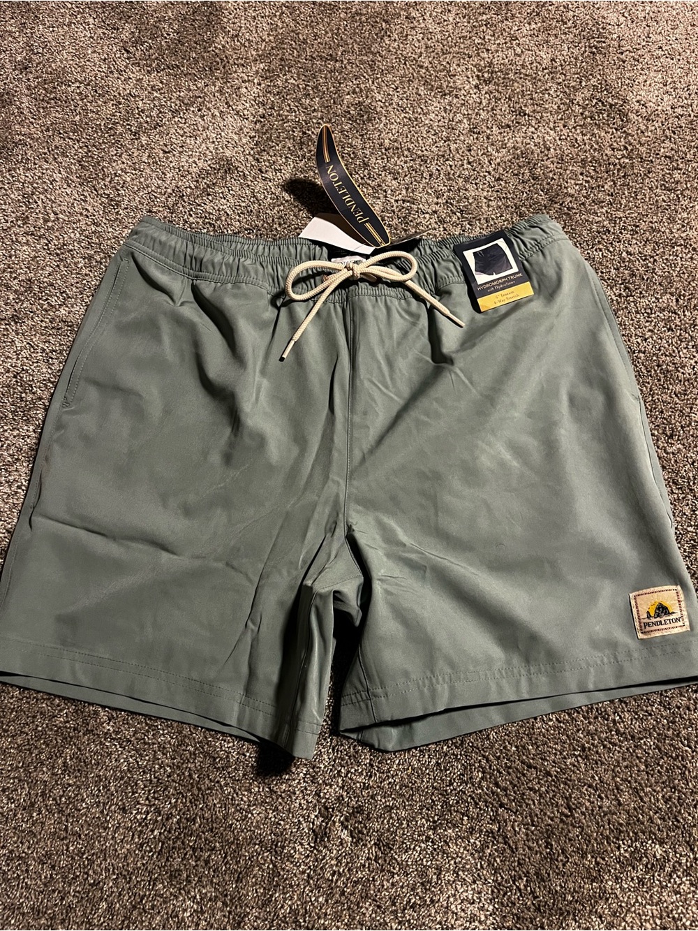 Pendleton  Mens Houdini HydroMorph Shoreside Swim Trunks 7" Built In Liner Sz L